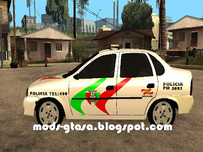 Chevrolet Corsa Sedan Policia (Skin PM-SC) para GTA San Andreas